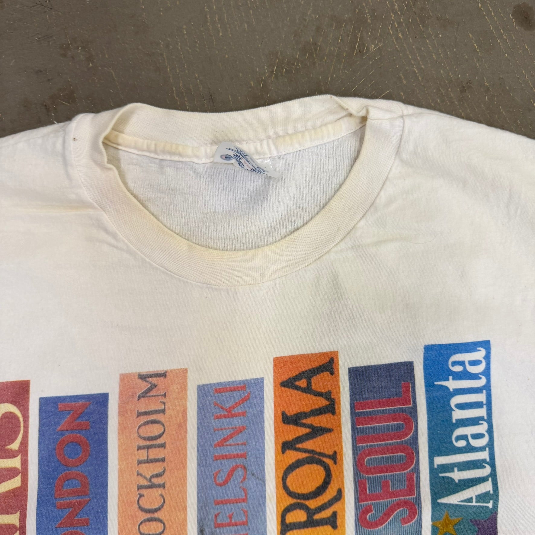 J- Vintage '96 Champion Atlanta Olympics Made In USA Single Stitch Tee - XL