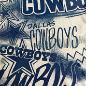 J- Vintage Dallas Cowboys NFL All Over Print Single Stitch Tee - L
