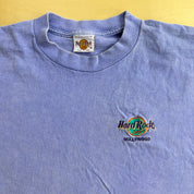 J- Vintage Hard Rock Cafe Hollywood Embroidered Logo Made In USA Single Stitch Tee - XL