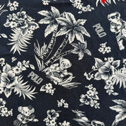 Polo RL Embroidered Logo Bearwaiian Tropical Print Short Sleeve Polo Shirt - L
