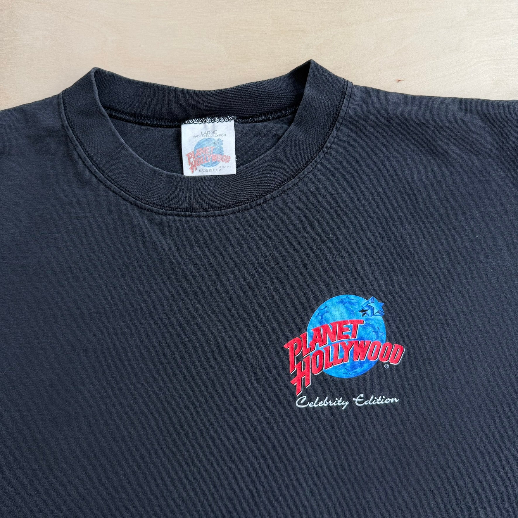 J- Vintage '91 Planet Hollywood Sylvester Stallone Graphic Made In USA Tee - L