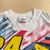 J- Vintage '98 Nascar Jeff Gordon Car & Pitt Crew Graphic Jumbo Print Made In USA Tee - L