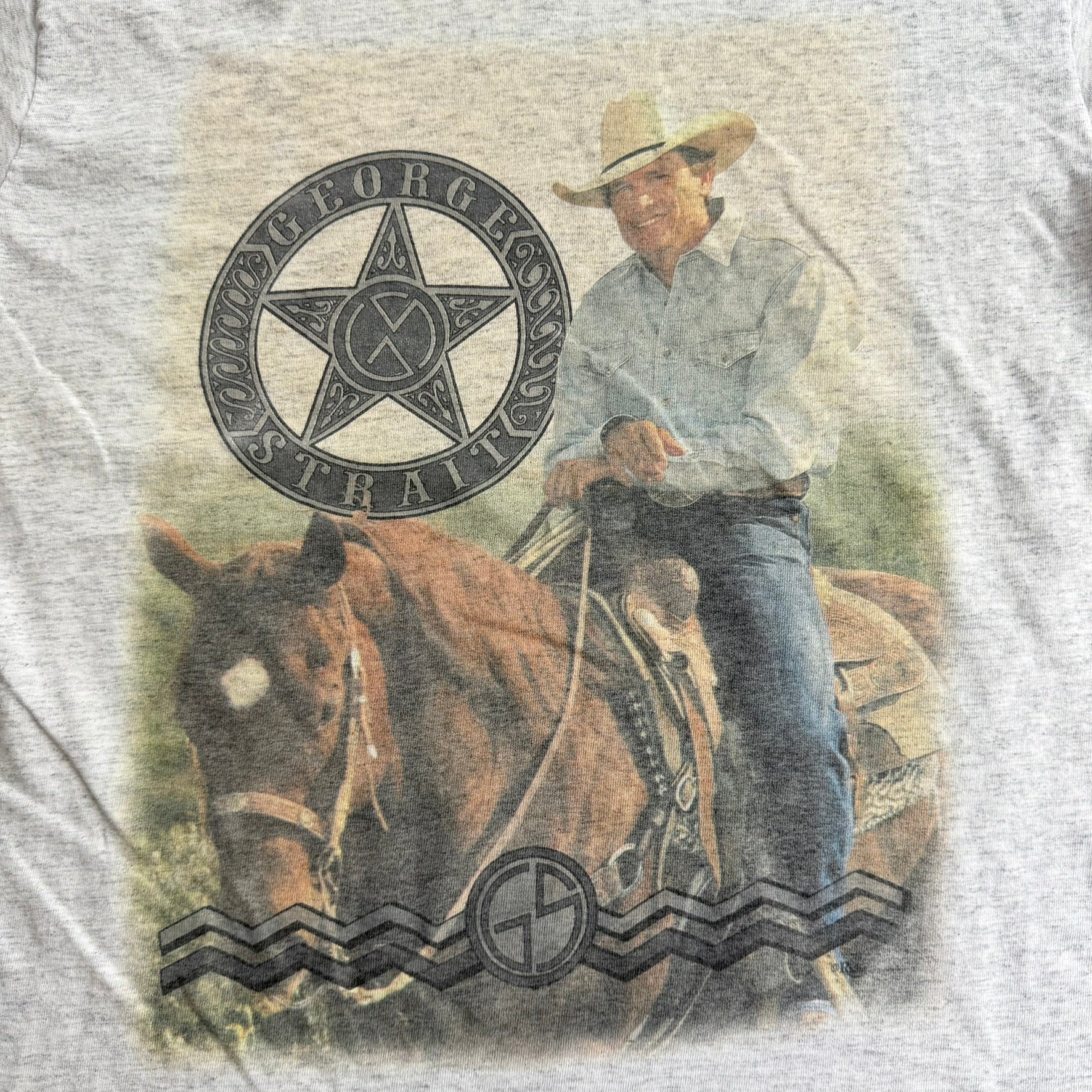 J- Vintage '94 George Strait USA Tour Picture Made In USA Single Stitch Tee - L