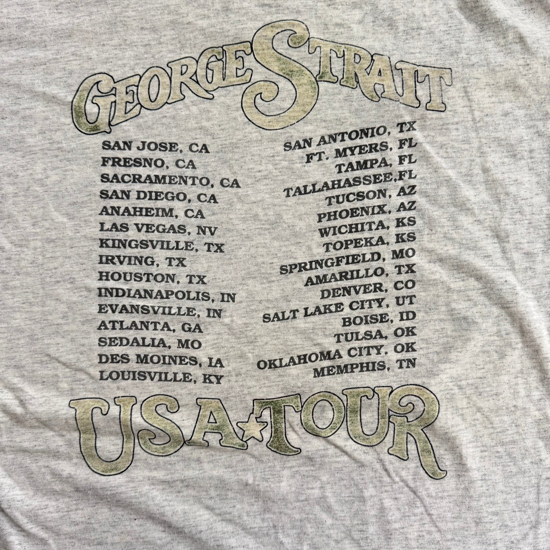 J- Vintage '94 George Strait USA Tour Picture Made In USA Single Stitch Tee - L