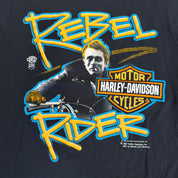 J- Vintage '87 Harley Davidson James Dean Rebel Rider Made In USA Single Stitch Tee - L