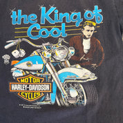 J- Vintage '86 Harley Davidson James Dean The King Of Cool Made In USA Single Stitch Tee - L