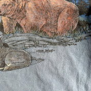 J- Vintage '91 Red Anvil Alaska Animals & Mountains Graphic Made In USA Single Stitch Tee - L
