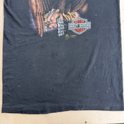 J- Vintage '88 Harley Davidson 3D Emblem Modesto California Graphic Made In USA Single Stitch Tee - M