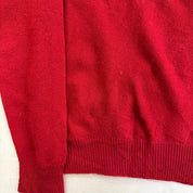 Vintage 90s Polo RL Embroidered Logo Red Wool Knit Sweater - M