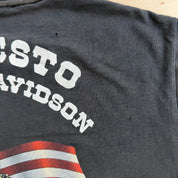 J- Vintage '88 Harley Davidson 3D Emblem Modesto California Graphic Made In USA Single Stitch Tee - M
