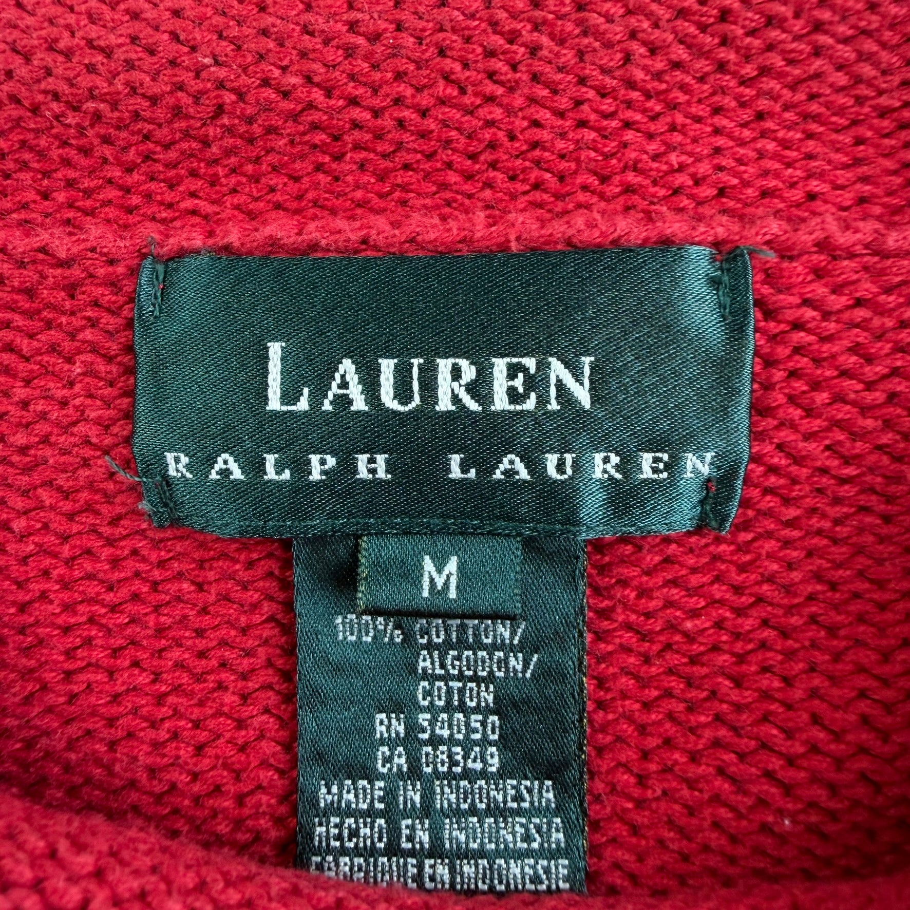 Vintage Women's 90s Lauren RL Raglan Sleeves Ribbed Knit Sweater - Women's M