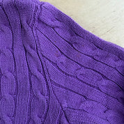 Vintage Women's 90s Ralph Lauren Embroidered Logo Cable Knit Sweater - Women's M