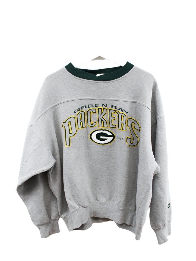 Z - Vintage Packers NFL Lee Embroidered Logo & Script Crewneck