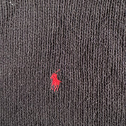 Vintage 90s Polo RL Embroidered Logo Black Cotton Knit Sweater - 2XL