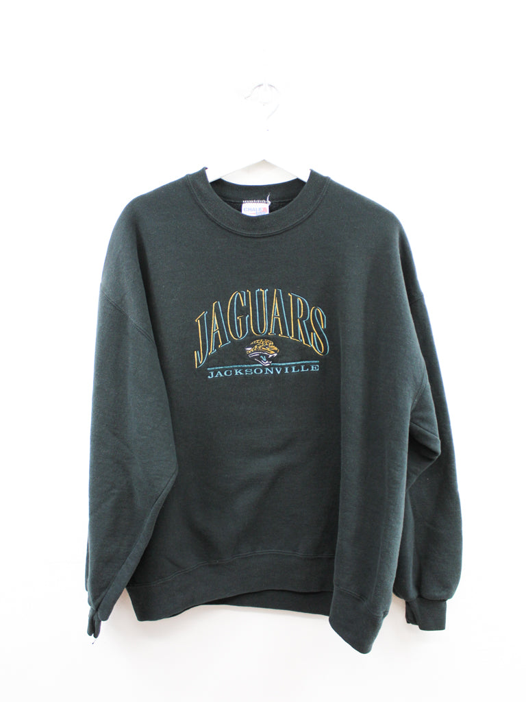 Z - Vintage Jaguars NFL Chalk Line Embroidered Logo & Script Crewneck