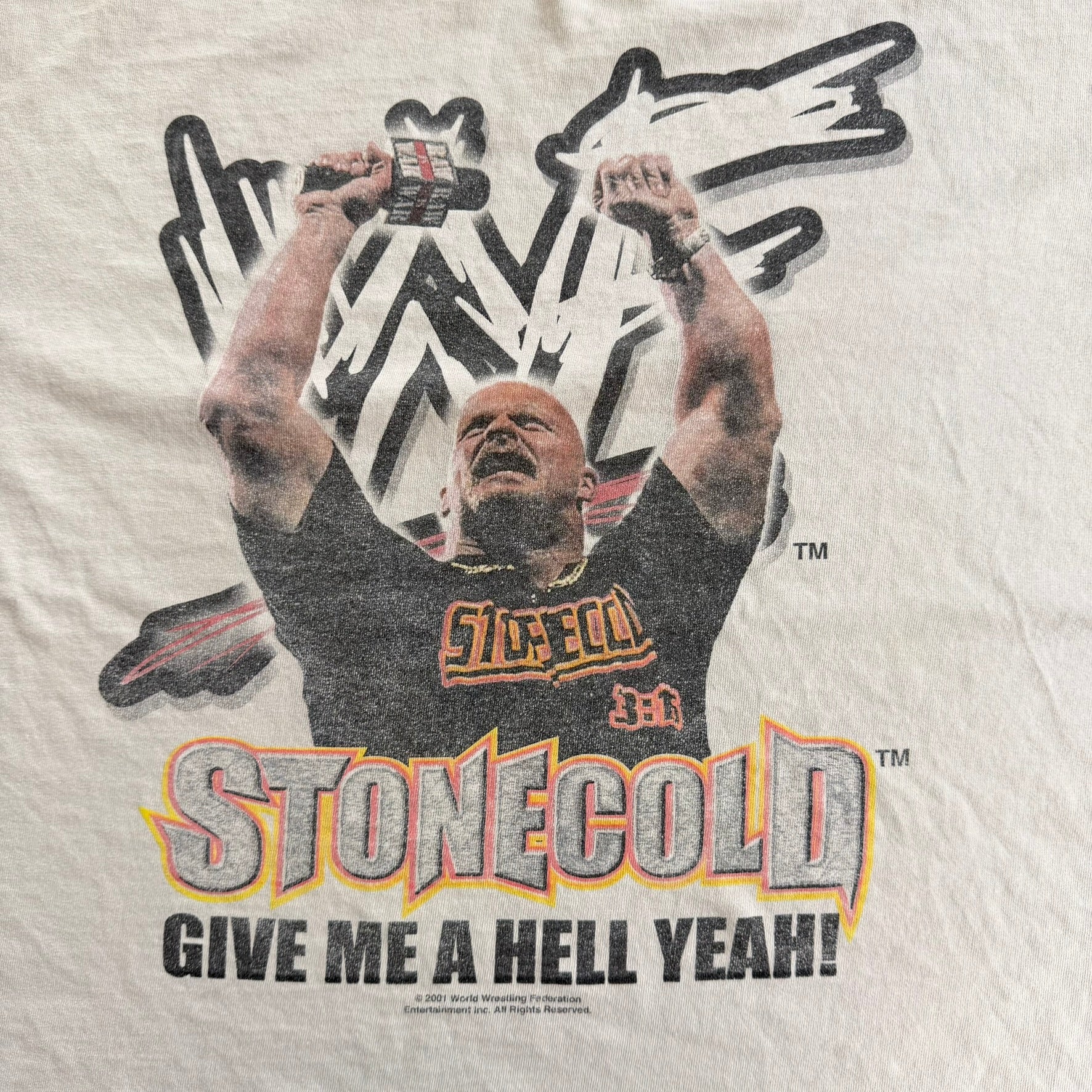 J- Vintage '01 WWE Stone Cold Steve Austin Give Me A Hell Yeah Graphic Tee - XL
