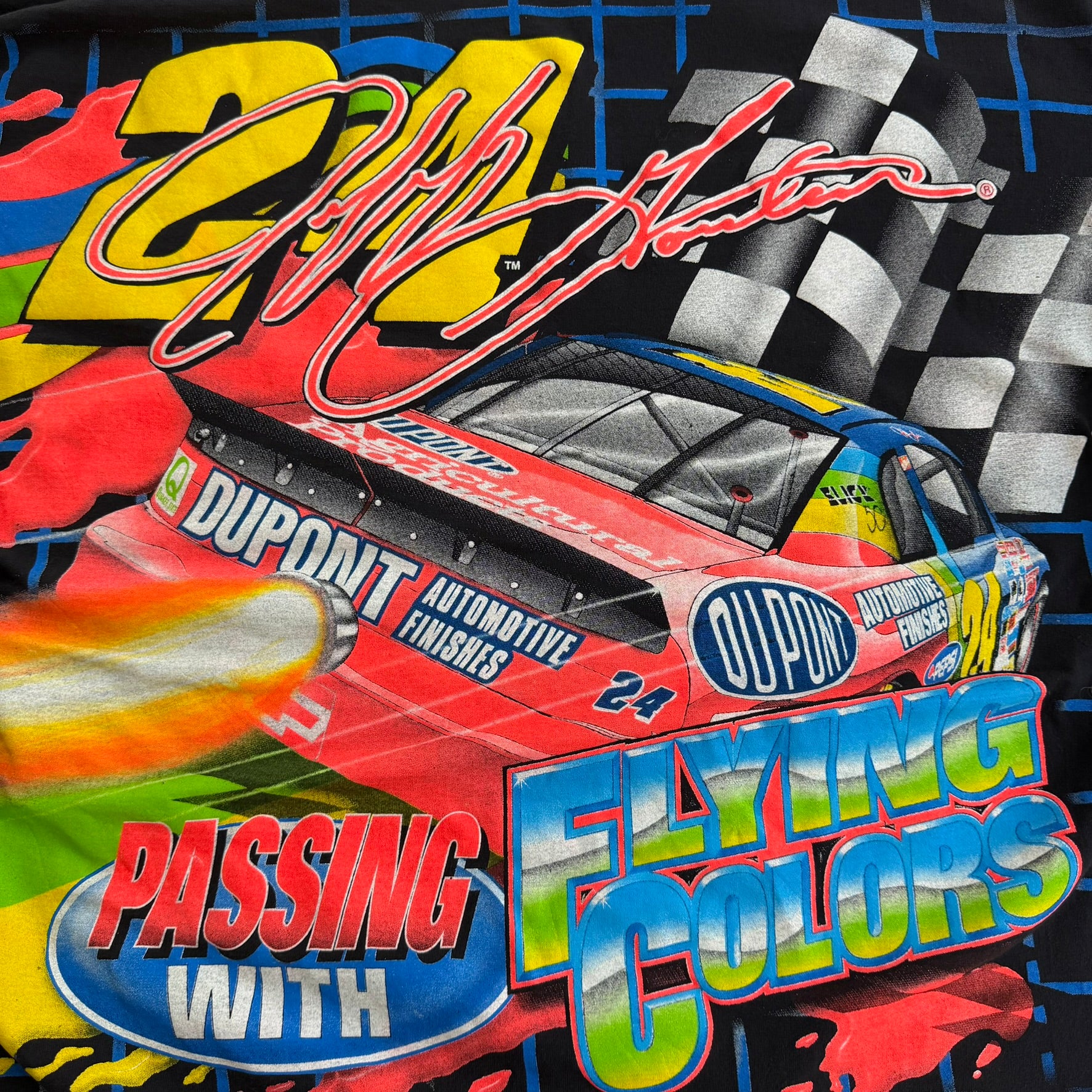 J- Vintage '97 Nascar Jeff Gordon Jeff's Jet Jumbo Print Graphic Made In USA Tee - XL