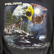 J- Vintage Polaris Snowmobile & Eagle Graphic Made In USA Crewneck - S
