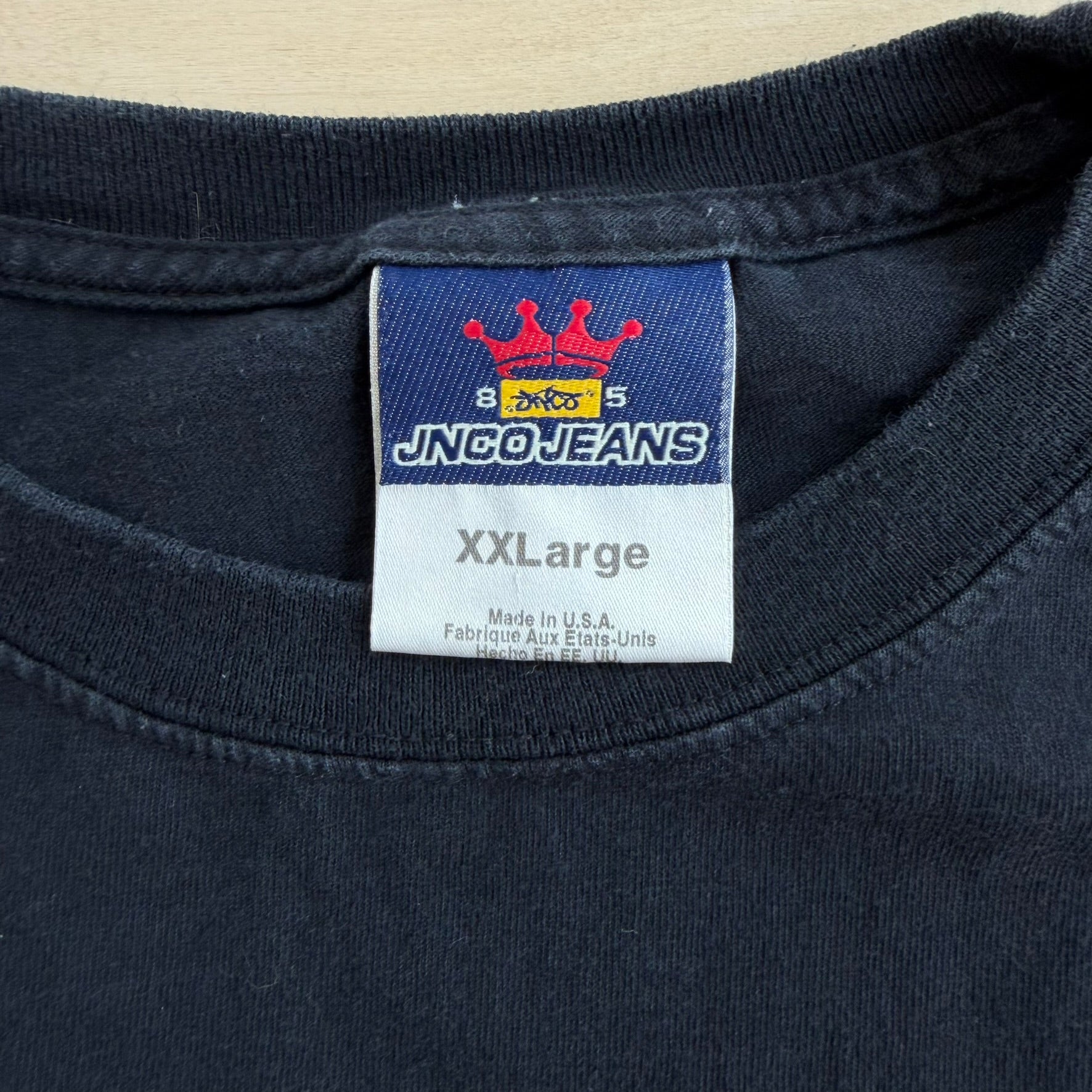 J- Vintage Y2K JNCO Jeans Flames & Dragon Graphic Made In USA Long Sleeve Tee - 2XL