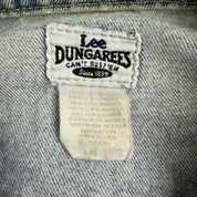 Vintage 90s Lee Dungarees Cant Bust Em Made In USA Trucker Denim Jacket - 2XL