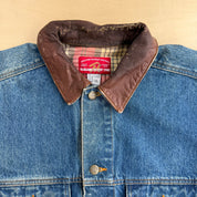 Vintage 90s Marlboro Country Store Flannel Lined Trucker Denim Jacket - M