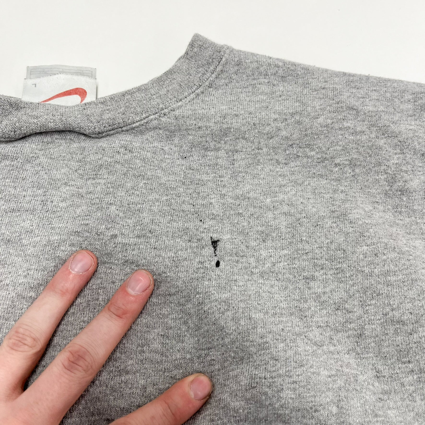 F- Vintage Nike Embroidered Swoosh Chest Crewneck Grey