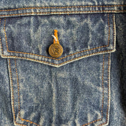 Vintage 90s Marlboro Country Store Flannel Lined Trucker Denim Jacket - M