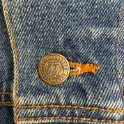 Vintage 90s Marlboro Country Store Flannel Lined Trucker Denim Jacket - M