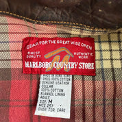 Vintage 90s Marlboro Country Store Flannel Lined Trucker Denim Jacket - M