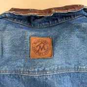 Vintage 90s Marlboro Country Store Flannel Lined Trucker Denim Jacket - M