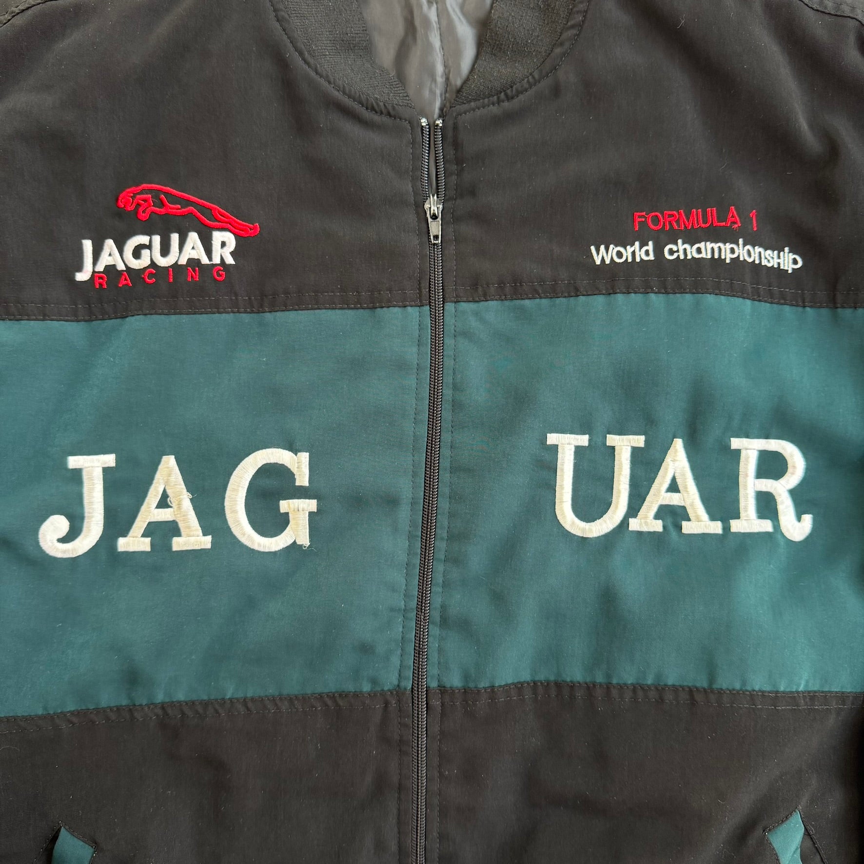 J- Vintage Y2K F1 Jaguar Formula 1 Zip Up Bomber Jacket - XL