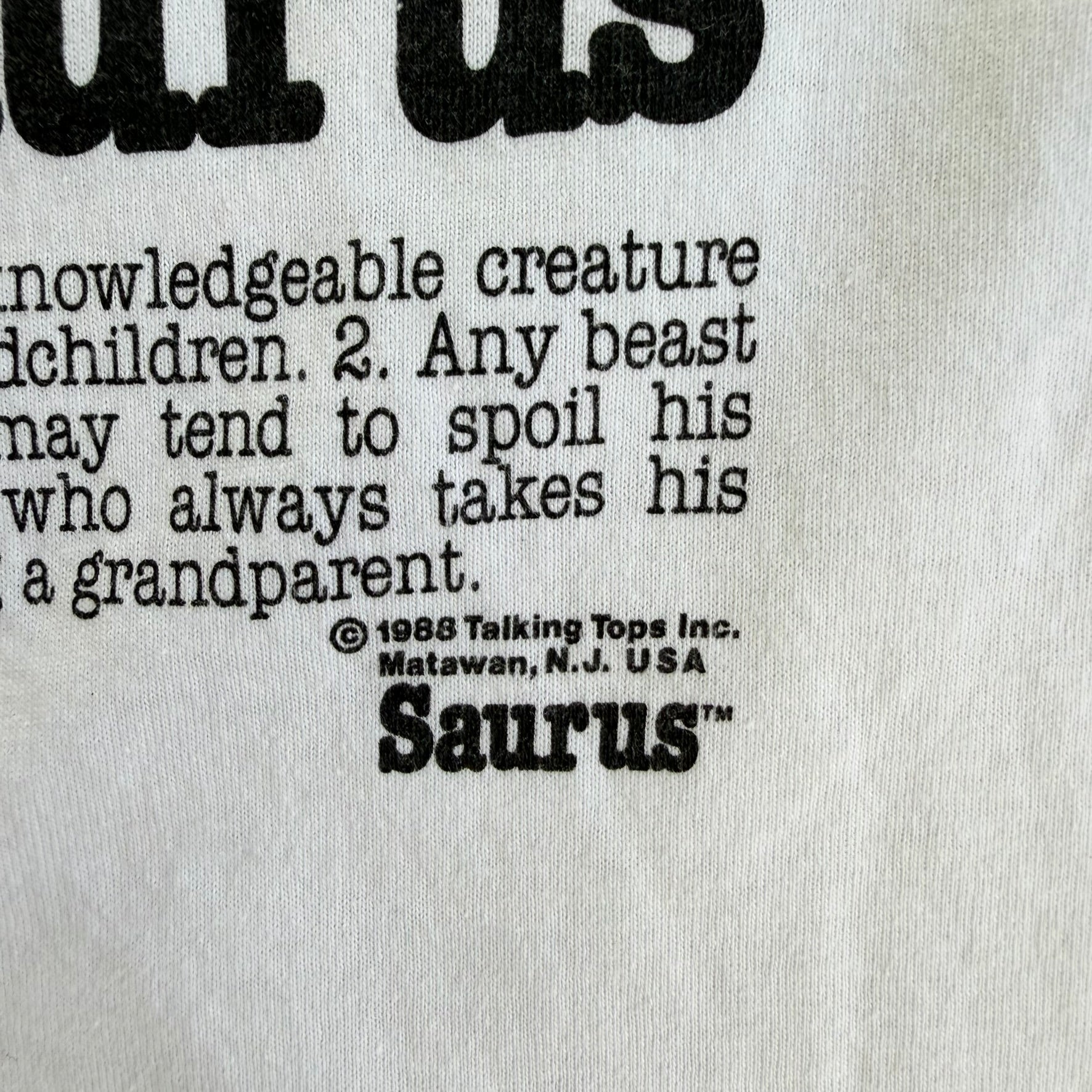 J- Vintage '88 Grandpasaurus Graphic Made In USA Single Stitch Tee - L