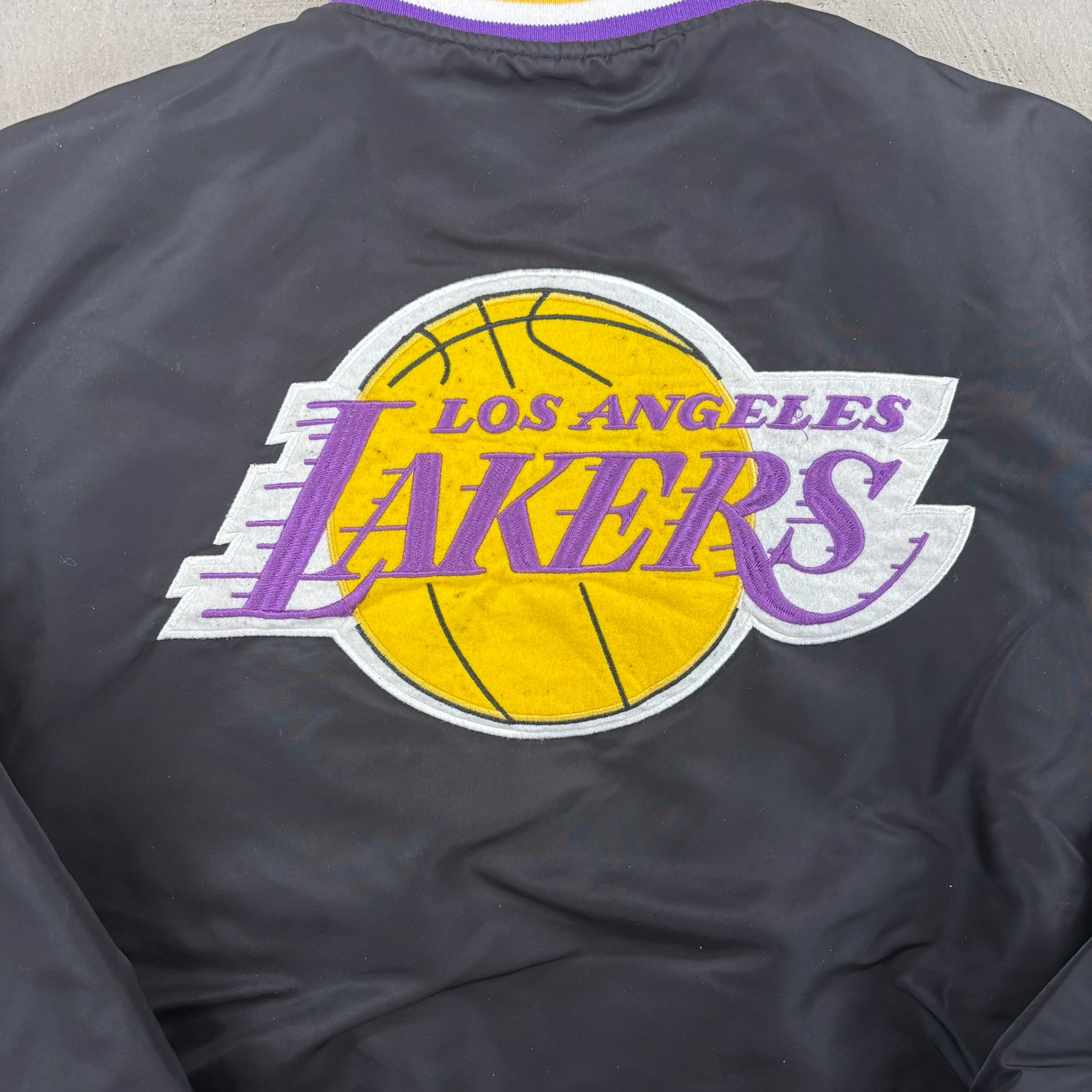 F- Vintage Los Angeles Lakers NBA Satin Bomber Jacket