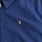 Vintage 90s Polo RL Embroidered Logo Navy Harrington Lightweight Jacket - XL