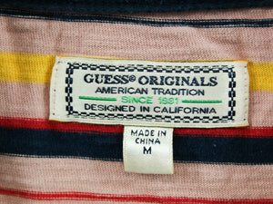 Z - Vintage Guess Los Angeles Embroidered Text Tee Pink