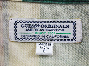 Z - Vintage Guess Embroidered Text Tee Green/Beige