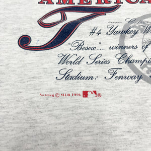 F- Vintage 1991 Boston Red Sox MLB American League Single Stitch Tee