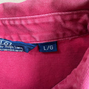 Vintage 90s Polo RL Embroidered Logo Made In Canada Faded Red Harrington Lightweight Jacket - L