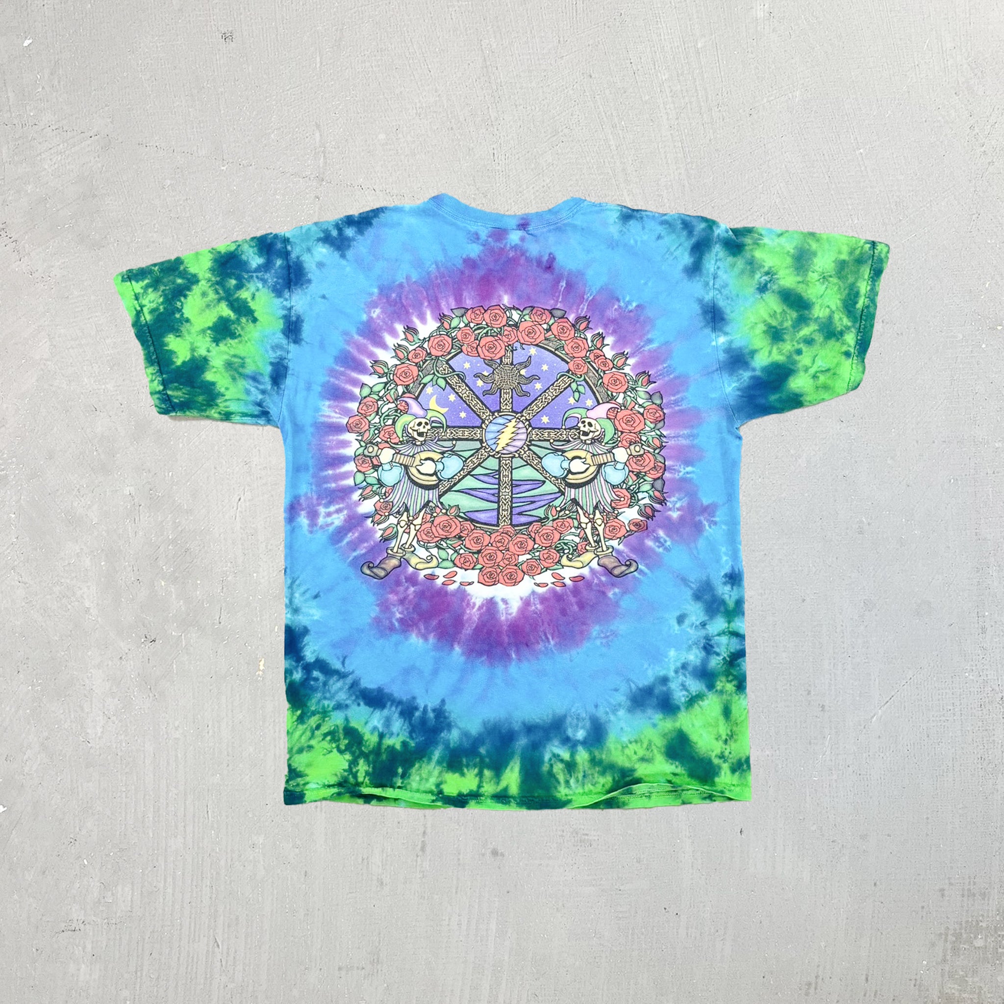F- '00 Liquid Blue The Grateful Dead Mandala Graphic Tie Dye Tee