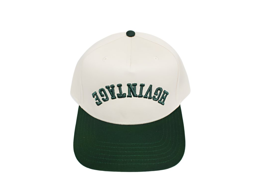 HGV Reverse Logo Natural/Green 5 Panel Snapback Hat