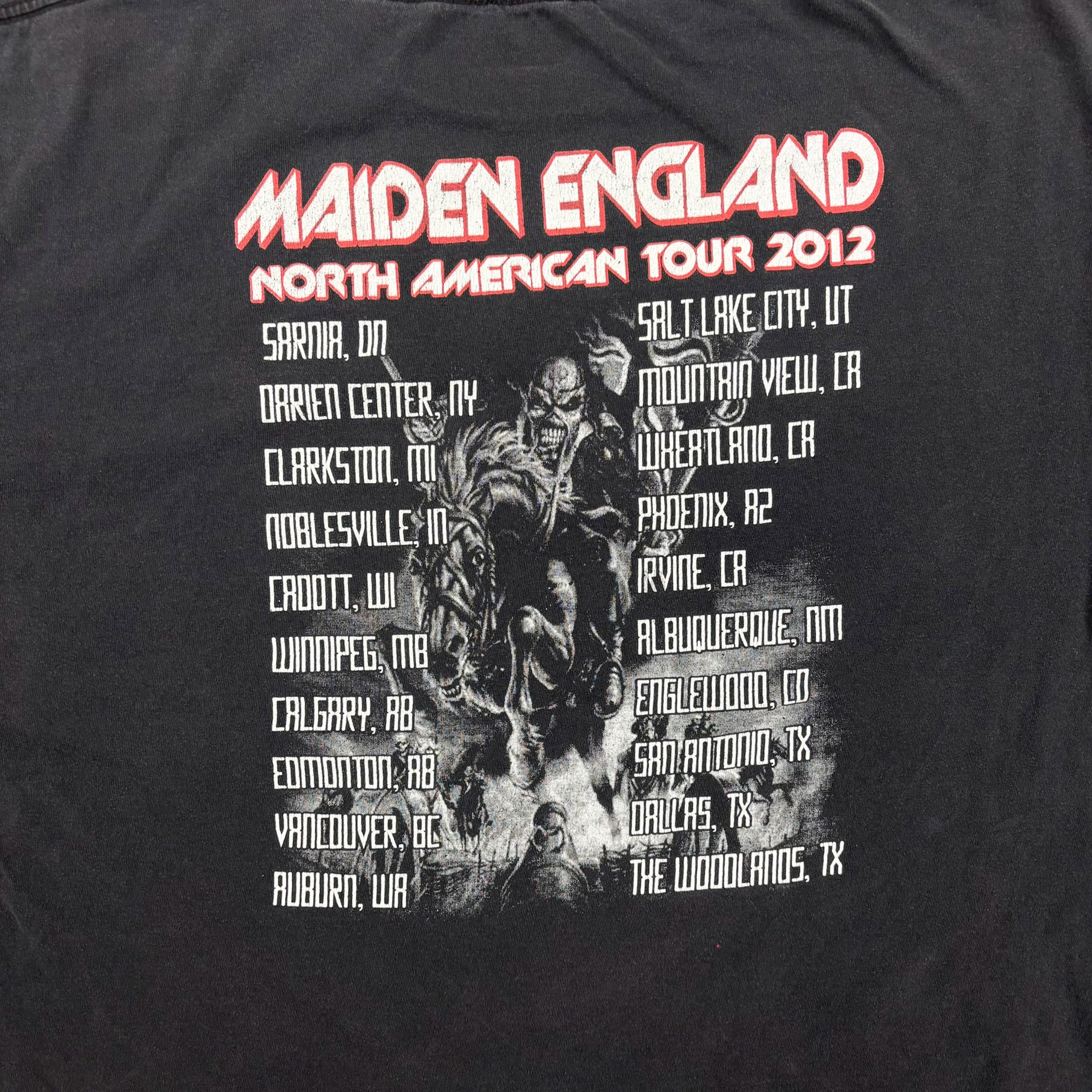 F- '12 Iron Maiden North American Maiden England Tour Graphic Tee