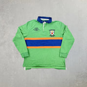 F- Vintage Polo Ralph Lauren Embroidered Crest & Text Rugby Shirt