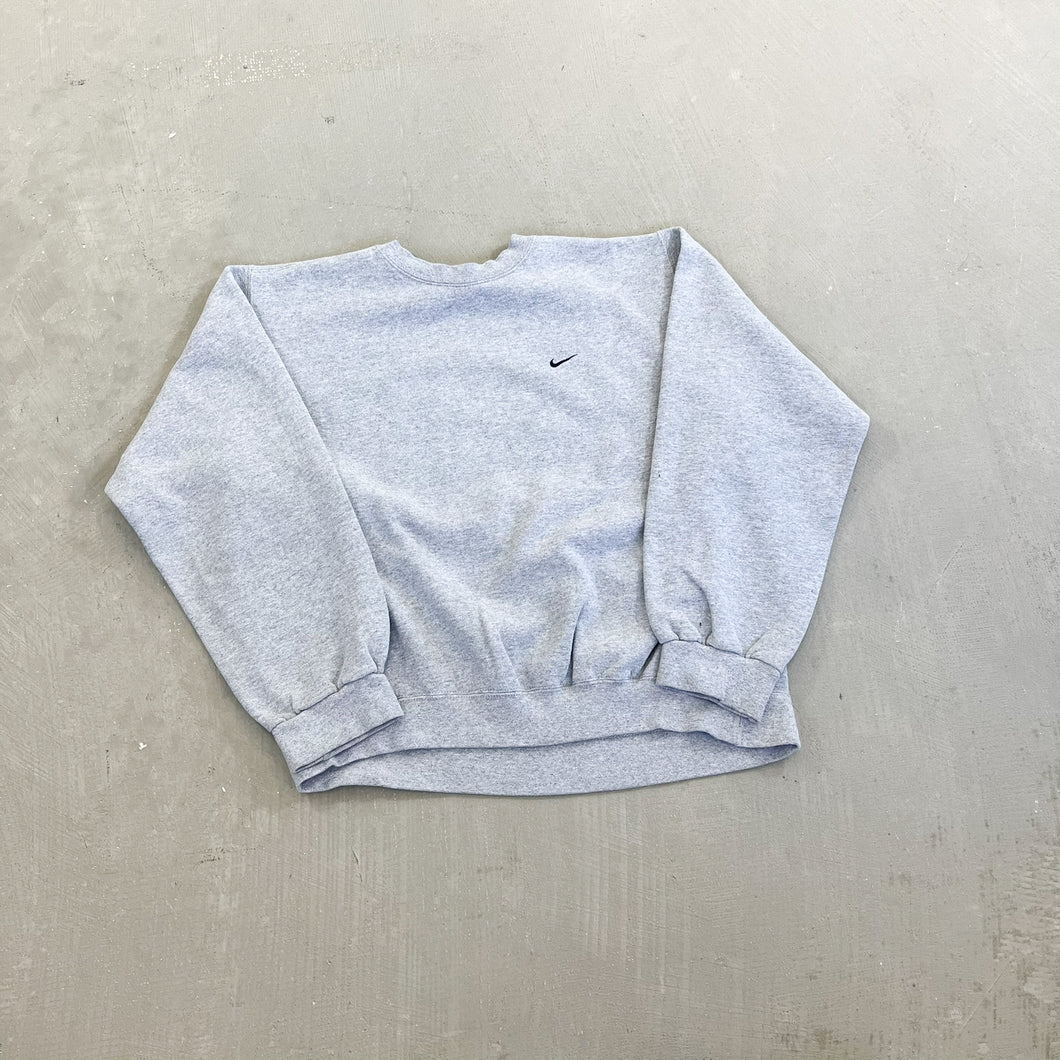 F- Vintage Nike Embroidered Swoosh Chest Crewneck Grey