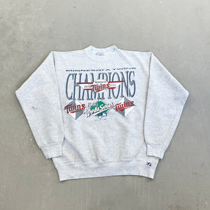 F- Vintage 1991 World Series Minnesota Twins Champions MLB Logo 7 Crewneck