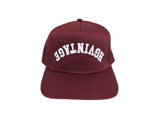 Load image into Gallery viewer, HGV Reverse Logo Burgandy 5 Panel Snapback Hat
