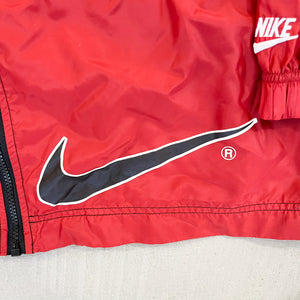 F- Vintage Nike Red/Black Zip Up Nylon Windbreaker Jacket