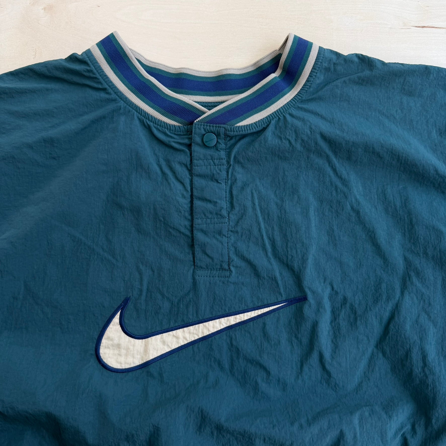 J- Vintage '96 Nike Embroidered Center Swoosh Lightweight Pullover Anorak Jacket - 2XL