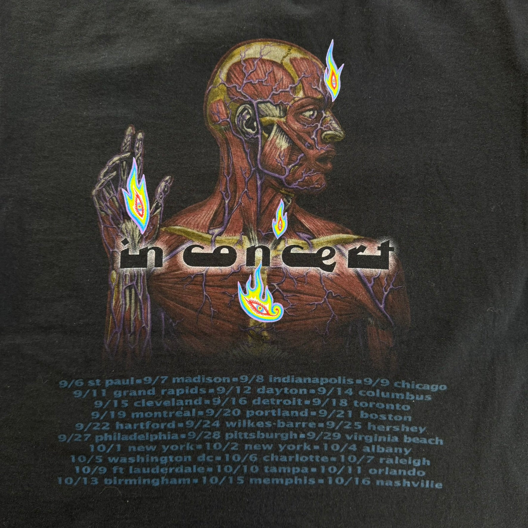 J- Vintage '01 Tool Lateralus Tour Anatomical Graphic Red Anvil Tag Tee - M