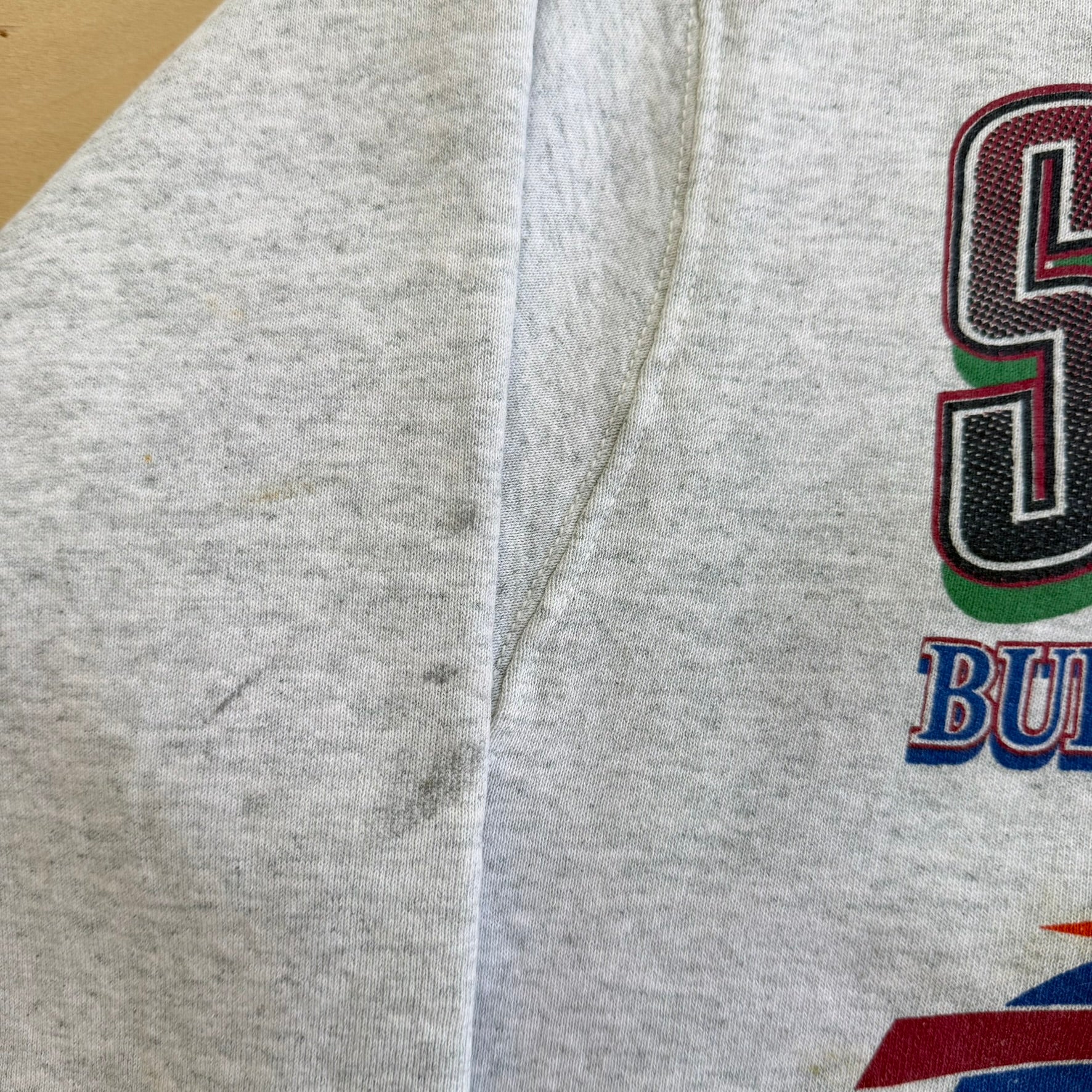 J- Vintage '93 NFL Super Bowl 27 Bills Clash With The Cowboys Graphic Made In USA Crewneck - L