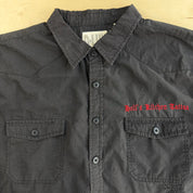 Vintage D-Lux Hells Kitchen Tattoo Embroidered Text & Graphic Button Down Shirt - 3XL